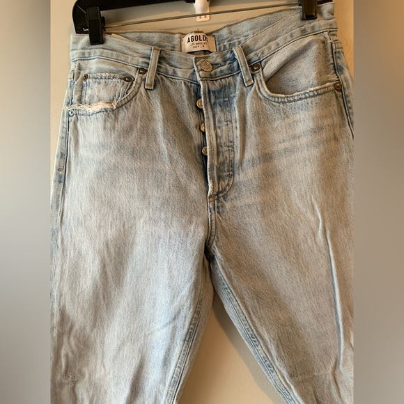 Agolde Light Blue Straight Leg Jeans - Picture 8 of 16